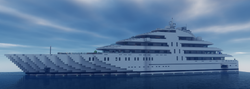 A picture of a large megayacht.