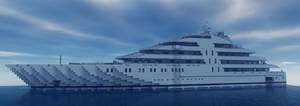 A picture of a large megayacht.