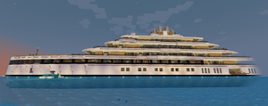 A side picture of the MAYU Yacht in Aventura.