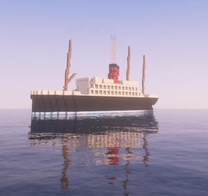 The one-funneled oceanliner in the ocean