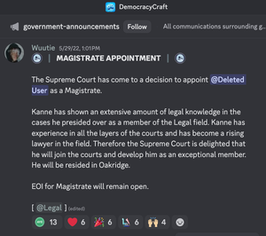 Kanne magistrate appointment.png