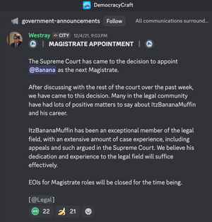 BananaNova magistrate appointment.png