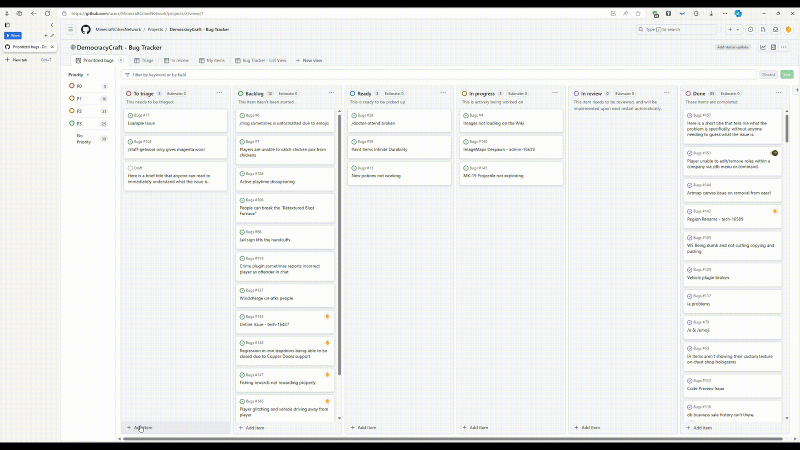 Bug tracker - DemocracyCraft Wiki